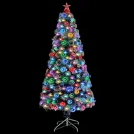 Choinki - vidaXL vidaXL Sztuczna choinka z LED biało-niebieska, 150 cm, włókno optyczne - miniaturka - grafika 1