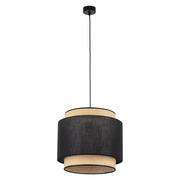 Lampy sufitowe - Stylowa lampa wisząca z abażurem z rafii TK 5657 z serii BOHO NEW BLACK - miniaturka - grafika 1