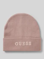 Czapki damskie - Czapka beanie z wyhaftowanym logo - miniaturka - grafika 1