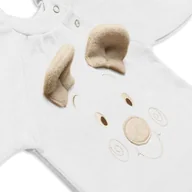 Rampersy - Hi Little One rampers dziecięcy MIŚ OverSize BOHO White roz L Pom Pom - miniaturka - grafika 1