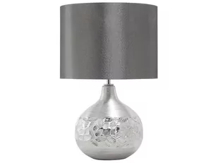 Beliani Lampa stołowa Lampka nocna porcelanowa srebrna YAKIMA 43371 - Lampy stojące - miniaturka - grafika 1