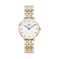 Zegarki damskie - Zegarek Daniel Wellington Petite Roman Numerals 5-Link DW00100682 Złoty - miniaturka - grafika 1