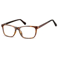 Okulary korekcyjne, oprawki, szkła - Okulary zerówki acetatowe oprawki korekcyjne prostokątne AC399B panterka/szylkret - miniaturka - grafika 1