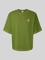 Koszulki męskie - T-shirt z wyhaftowanym logo i okrągłym dekoltem - miniaturka - grafika 1