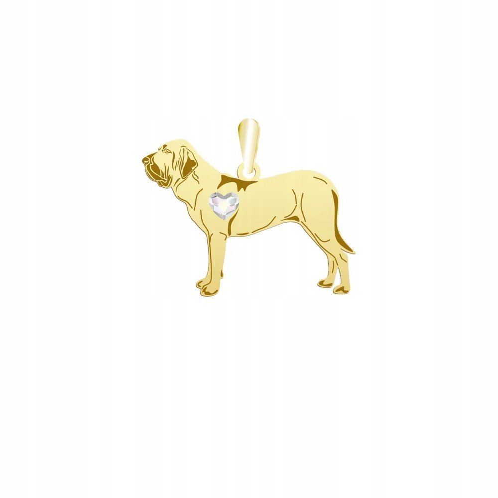 Zawieszka Złota z psem Mastif Brazylijski 925 Biżuteria na Prezent GRAWER