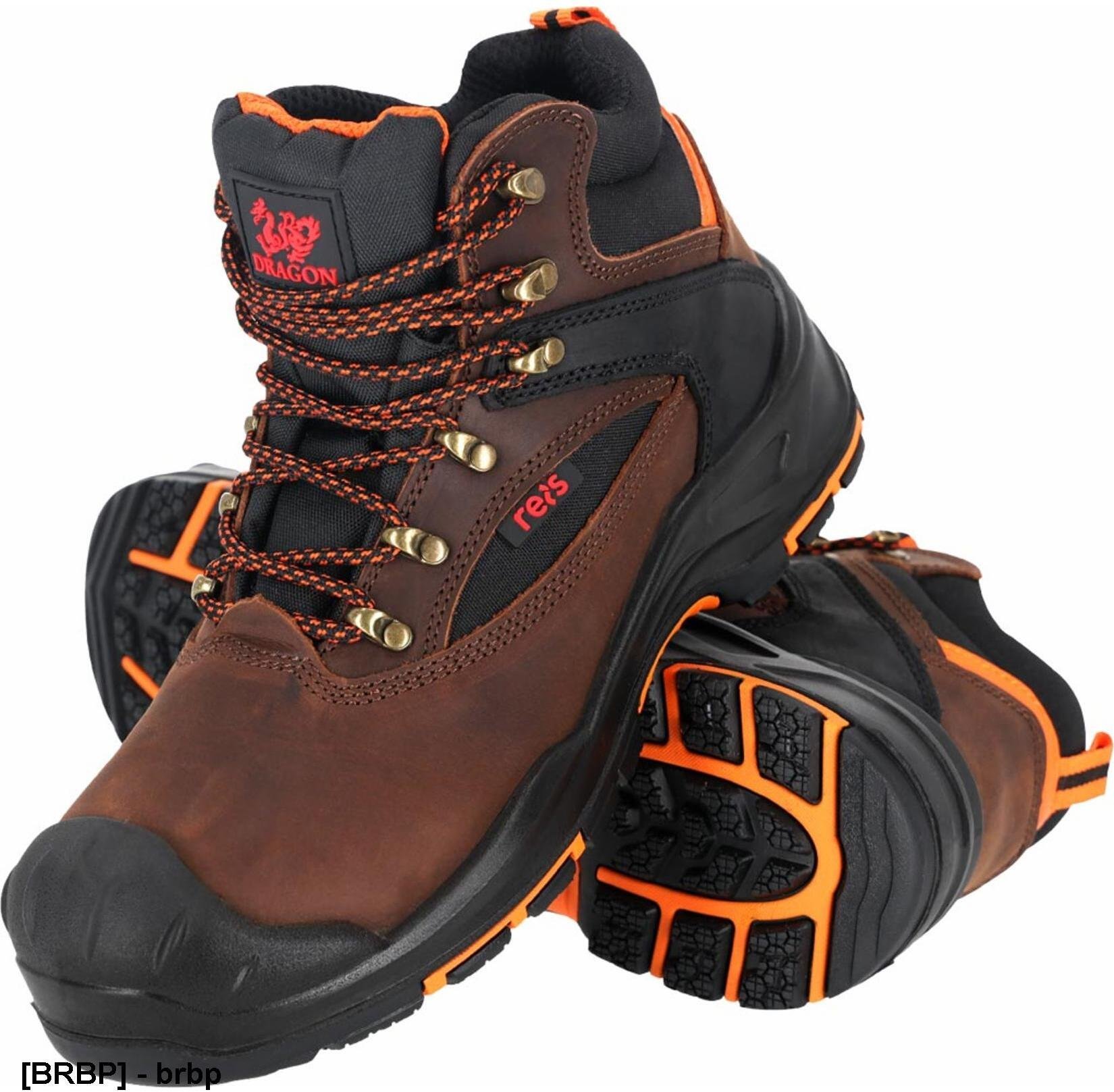 BRFINO S3L SR FO HRO - Buty robocze trzewiki ochronne męskie podnosek kompozyt wkładka kevlar podeszwa PU/guma antypoślizgowa odporne do 300C skóra nubuk + Oxford 41