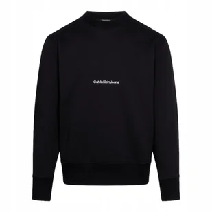 CALVIN KLEIN BLUZA MĘSKA INSTITUTIONAL CREW N CZARNA r.L - Bluzy męskie - miniaturka - grafika 1