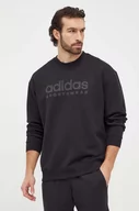 Bluzy męskie - adidas bluza męska kolor czarny z nadrukiem - miniaturka - grafika 1
