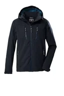 Kurtki męskie - killtec Męska kurtka softshell z odpinanym kapturem KOW 79 MN SFTSHLL JCKT, czarno-niebieska, L, 43323-000 - miniaturka - grafika 1