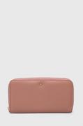 Portfele - Geox portfel skórzany D35K3H-00046 D.WALLET damski kolor różowy - miniaturka - grafika 1