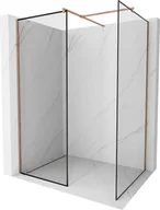Ścianki i drzwi prysznicowe - Mexen Kioto ścianka prysznicowa Walk-in 110 x 80 cm, czarny wzór, różowe złoto - 800-110-202-60-70-080 - miniaturka - grafika 1
