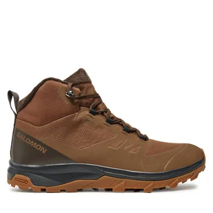 Trekkingi Salomon Outsnap Climasalomon™ Waterproof L47685000 Brązowy - Buty trekkingowe męskie - miniaturka - grafika 1