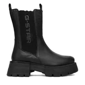 Botki damskie - Sztyblety G-Star Raw CEO-WI16-525-03 Czarny - miniaturka - grafika 1