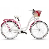 Rowery - Rower miejski damski GOETZE Blueberry 28" 3B SHIMANO kosz - miniaturka - grafika 1