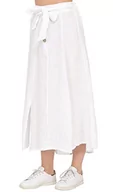 Apaszki i szaliki damskie - Bonateks Women Skirt 100% Len Made in Italy, długa spódnica z guzikami z paskiem na szalik, biała, rozmiar: XL, biały, XL - miniaturka - grafika 1