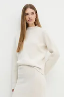 Swetry damskie - Calvin Klein sweter wełniany damski kolor biały  K20K207426 - miniaturka - grafika 1
