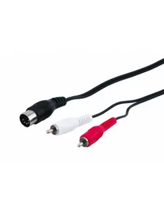 Wentronic Kabel audio wideo 1,5 m 5-pinowe złącze DIN > 2 X wtyk cinch 1 szt. czarny 50014-GB - Kable - miniaturka - grafika 2