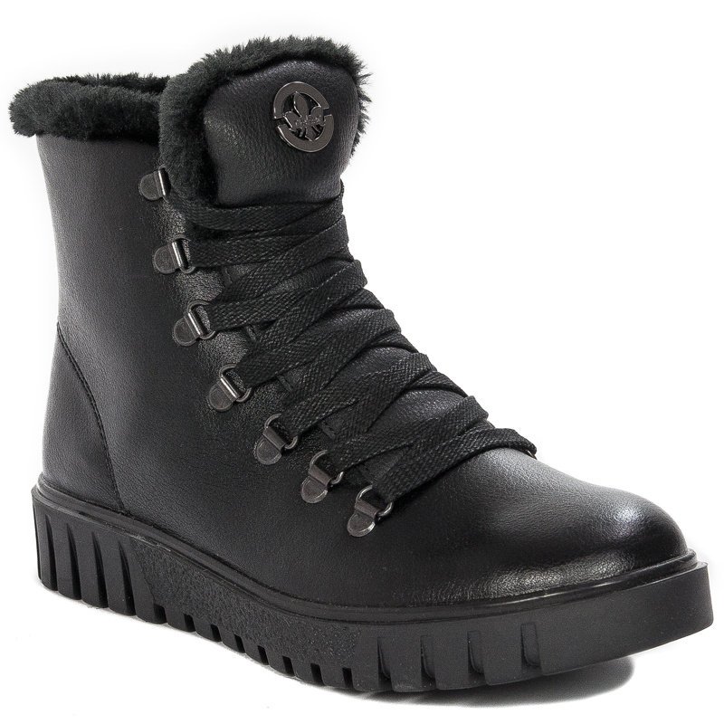 Rieker Botki Damskie Black Czarne Ocieplane-36