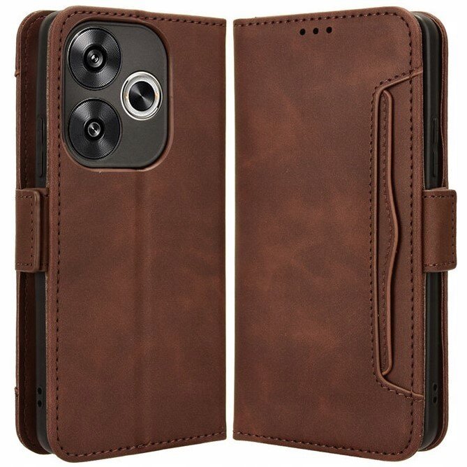 Etui Z Klapką Do Xiaomi Poco F6 Solidny Pokrowiec Obudowa Portfel Eko Skóra