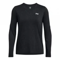 Koszulki sportowe damskie - Damski longsleeve treningowy Under Armour Tech Ls Crew Twist - czarny - UNDER ARMOUR - miniaturka - grafika 1