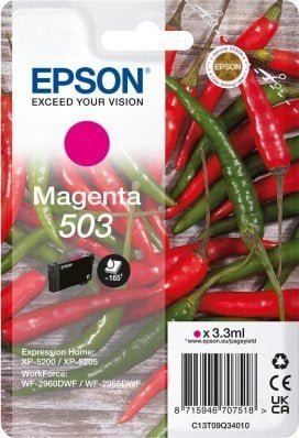 Tusz Epson Epson 503 - 3.3 ml - Magenta - original - Blister mit RF- / akustischem Alarmsignal - Tintenpatrone - fur Expression Home XP-5200, XP-5205, WorkForce WF-2960DWF, WF-2965DWF