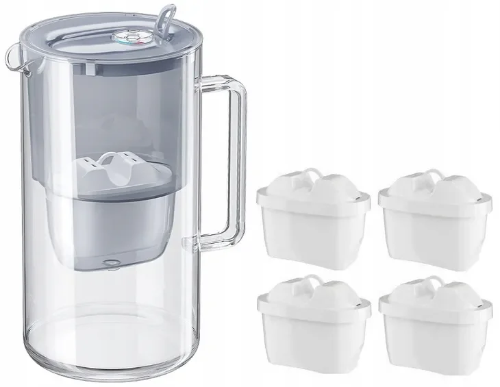 Dzbanek Filtrujący Aquaphor Glass 2,5l Szklany Szary +4 Filtry