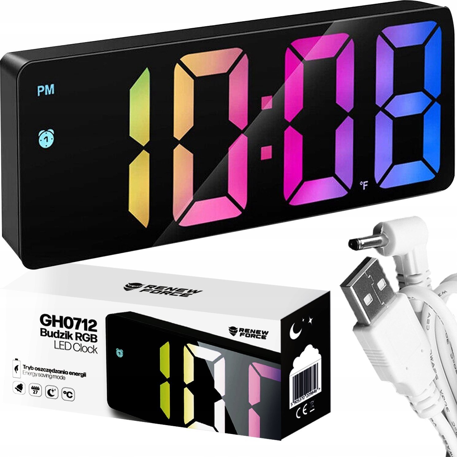 BUDZIK ELEKTRONICZNY LED RGB GH0712