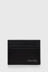 Calvin Klein etui na karty skórzane kolor czarny K50K512421 - Etui na dokumenty i karty - miniaturka - grafika 1