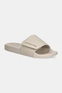 Klapki i japonki męskie - Tommy Hilfiger klapki STRAPPY HILFIGER POOL SLIDE męskie kolor beżowy FM0FM05095 - miniaturka - grafika 1