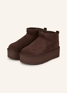 Ugg Botki Na Platformie Classic Ultra Mini Platform braun - Botki damskie - miniaturka - grafika 1