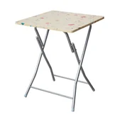 Stoły ogrodowe - Stolik turystyczny Flower Ecru 60 x 60 cm PATIO - miniaturka - grafika 1