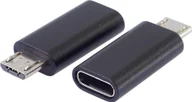 Adaptery i przejściówki - Adapter USB PremiumCord USB-C - microUSB Czarny kur31-20 - miniaturka - grafika 1