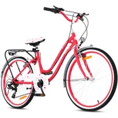 Rowery - Rower młodzieżowy SUN BABY Heart Bike 24 cale dla dziewczynki Fuksjowy - miniaturka - grafika 1