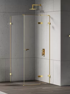 Kabina prysznicowa New Trendy Eventa 90x90 kwadratowa prawa złota EXK-4727 - Kabiny prysznicowe - miniaturka - grafika 1