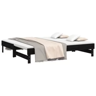 Łóżko rozsuwane, czarne, 2x(90x190) cm, lite drewno sosnowe Lumarko! - Łóżka - miniaturka - grafika 4