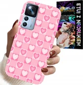 Dodatki do ciast w proszku - ETUI DO XIAOMI 12T / 12T PRO - SERCA KRATKA RÓŻOWA OBUDOWA CASE + SZKŁO - miniaturka - grafika 1