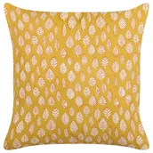 Poduszki dekoracyjne - Bawełniana poduszka dekoracyjna w liście 45 x 45 cm żółta GINNALA - miniaturka - grafika 1