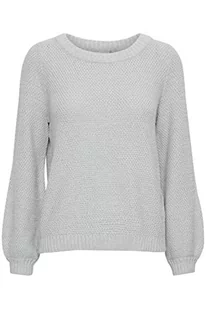 ICHI Damski sweter IHNOELLE LS, 200317/jasnoszary melanż, XL - Swetry damskie - miniaturka - grafika 1