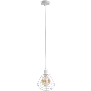 KET Druciana LAMPA wisząca industrialna OPRAWA metalowy ZWIS klatka biały KET459 - Lampy sufitowe - miniaturka - grafika 1