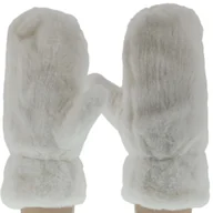 Rękawiczki - Jednopalczaste Zimowe Rękawiczki Niezgubki Na Sznurku Białe - miniaturka - grafika 1
