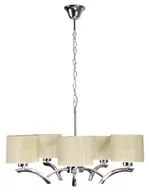 Lampy sufitowe - Candellux Salonowy Żyrandol abażurowy LAMPA nowoczesna OPRAWA wisząca DRAGA 35-04222 Chrom ecru - miniaturka - grafika 1