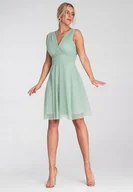 Sukienki - Elegancka sukienka wieczorowa Koktajlowa sukienka Miętowa M1207 r. S/M - miniaturka - grafika 1