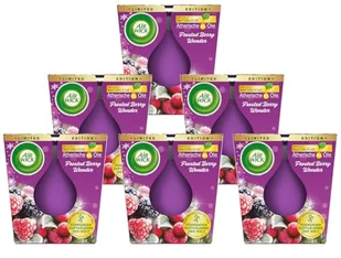 Air Wick Świeca zapachowa w szkle – zapach: Frosted Berry Wonder – czas palenia do 20 godzin – zawiera naturalne olejki eteryczne – zestaw świec zapachowych 6 x 105 g, kolor fioletowy - Świece - miniaturka - grafika 1