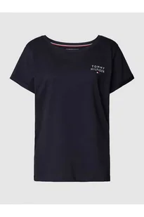 Góra od piżamy o kroju regular fit z nadrukiem z logo - Tommy Hilfiger - Piżamy damskie - miniaturka - grafika 1