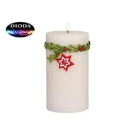 Świece - Świeca pieńkowa Iris Red Star biała - miniaturka - grafika 1