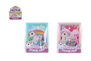 Obrazek diamentowy jednorożec mozaika 18cm 4-rodzaje Hipo - zabawka - Zabawki kreatywne - miniaturka - grafika 1