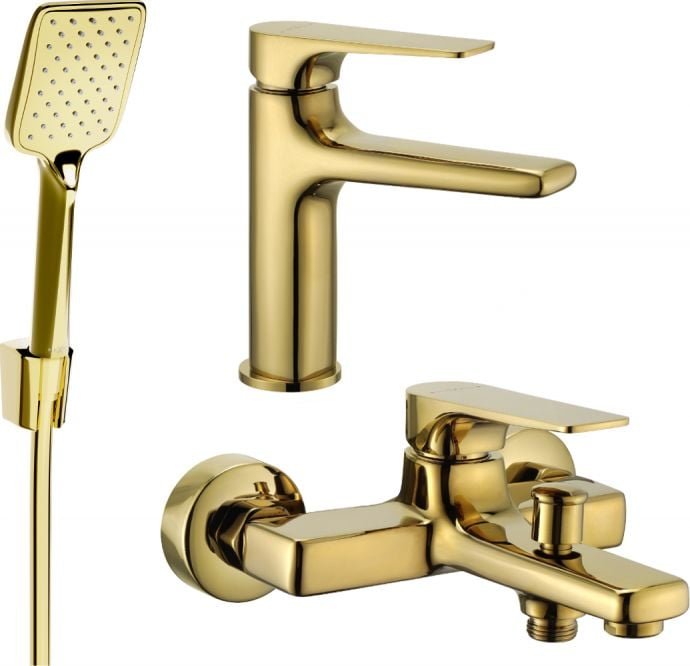 Mexen Lynx R62 zestaw wannowy, złoty - 745903R62-50