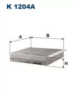 Filtry kabinowe - Filtron Filtr, wentylacja przestrzeni pasażerskiej K 1204A K 1204A - miniaturka - grafika 1