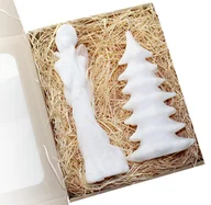 Świece - Zestaw prezentowy świece anioł + choinka 20 biała - miniaturka - grafika 1