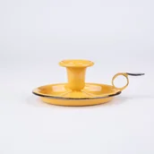 Świeczniki - Świecznik emaliowany klasyczny vintage jasna morelowy - miniaturka - grafika 1